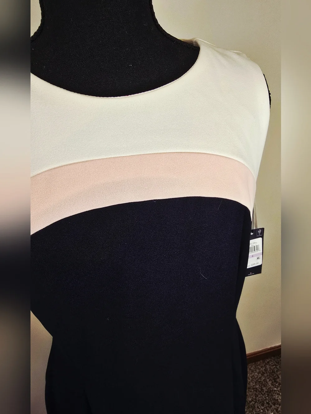 Tommy Hilfiger Colorblock Sheath Dress Sleeveless Pink White Navy NWT Preppy - Picture 2 of 10